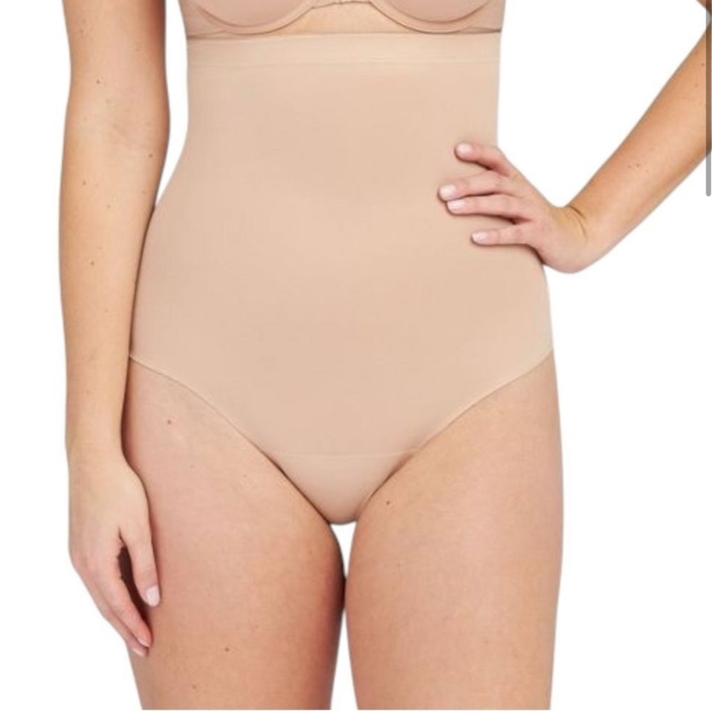 Asset by SPANX Tan High-Waist Thong Shapewear - Small